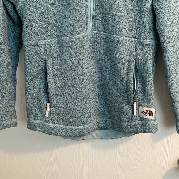 The North Face Girls Large Blue Quarter Zip Hooded Fleece Pullover - Picture 3 of 8